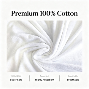 Ensemble de 2 serviettes d'Ihram pour le Hajj, 100% polyester, doux et absorbant, blanc, Ehram pour le pèlerinage de l'Omra, hommes musulmans, vente en gros, logo personnalisé - Product Image 2