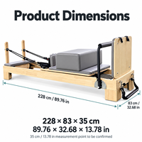 Machine de Pilates Reformer en érable blanc de qualité supérieure avec système de poulies silencieux de qualité commerciale, personnalisable avec logo, pour salles de sport, studios à domicile et usage professionnel