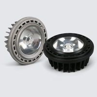Foco LED COB AR111 de 20W 25W con Carcasa de Aluminio Fundido a Presión Plateada, Sin Parpadeo, Apto para Sala de Estar y Salón de Exposiciones