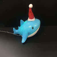 Lanterne Chapeau Requin de Noël en Gros, Mini LED RGB Bleu Blanc, Décoration du Nouvel An, Alimentation par Piles/USB, Certifié CE