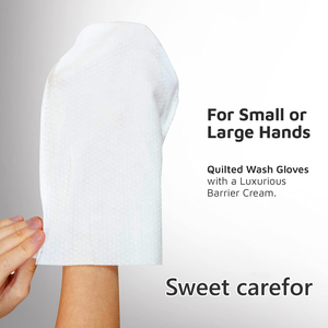 Wegwerp Lichaamsbaden Ongeparfumeerde Voorbevochtigde Natte Doekjes Volwassen Washandschoenen Voor Incontinentiepatiënt - Product Image 5