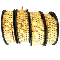 Manchons de marquage de câbles EC-0 EC-1 EC-2 EC-3, type EC, en PVC jaune, bandes de marquage de fils, étiquettes de marquage de câbles EC avec numéro