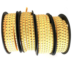 EC-0 EC-1 EC-2 EC-3 <b>Cable</b> Marker Sleeve EC Type PVC Yellow Wire Marker Strips EC <b>Cable</b> Marker Tags With Number - Product Image 5
