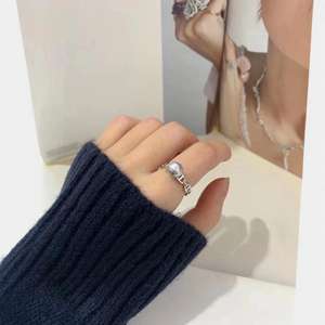 Anillo Personalizado con Diseño Simple y Cadena Abierta, Anillo de Moda con Diseño de Nariz de Cerdo, Anillos de Perlas de Cáñamo para el Dedo Índice - Product Image 1