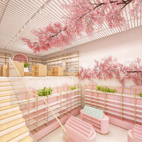 Table de présentation de parfums sur mesure, mobilier de présentation pour la vente au détail, étagère en verre, métal et bois pour les magasins de cosmétiques, présentation de flacons en boutique