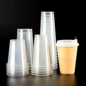 LOKYO 90mm 95mm 거품 차 주문 pp 주입 처분할 수 있는 컵을 위한 투명한 플라스틱 컵