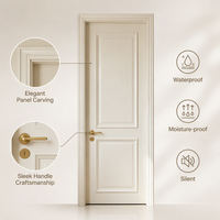 Porte en bois composite laqué blanc, double panneau doré, étanche, pour chambre à coucher, villa, portes à battants