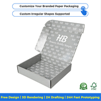 Boîtes d'expédition en carton ondulé biodégradable personnalisées, boîtes d'emballage pour produits de beauté, boîtes d'emballage de luxe, emballage d'expédition, Caixa