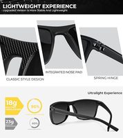 Lunettes de soleil sport antidérapantes, monture PC, vision large, branches texturées antidérapantes, protection UV400, pour la conduite, le cyclisme, les activités aquatiques et les activités de plein air