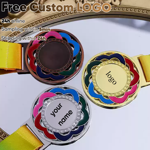 Medaglie premio personalizzabili da 65 mm con logo, nastro da collo, stile oro, argento, bronzo, per sport, accademie, qualsiasi competizione - Product Image 2