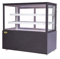 Vitrine réfrigérée commerciale Kolice en verre trempé incurvé pour gâteaux et chocolats, éclairage LED, marbre, 3 niveaux, 500W, certifiée CE