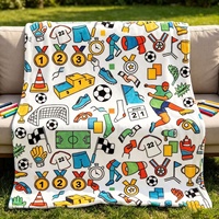 Couverture à colorier sur le thème du football, 100% polyester, lavable, en polaire, activité artistique éducative, cadeau pour garçons et filles