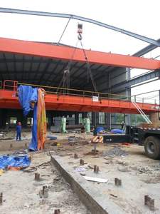 Nouvelle condition <span class=keywords><strong>QD</strong></span> Type 20T Double poutre pont roulant grue grue avec deux crochets chariot pour la Construction d'atelier - Product Image 3