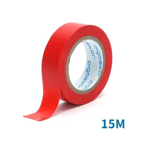 Nastro isolante in PVC, spessore 0,13 mm, larghezza 17 mm, lunghezza 15 m, colore rosso, ideale per isolamento elettrico e - Product Image 3