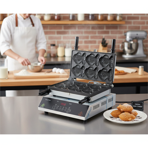 CookTech Nueva Máquina Comercial para Pasteles con Forma de Pez, Horno Automático para Hotteok, Acero Inoxidable SUS304, Control Digital Inteligente, 6P Bakery - Product Image 3