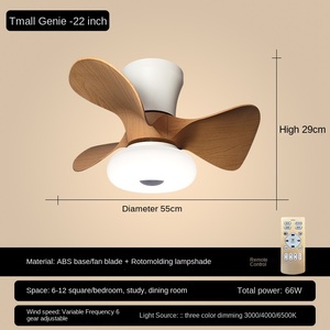 Télécommande moderne pour balcon intérieur et extérieur Éclairage noir Lumière LED Ventilateurs de plafond extérieurs - Product Image 6