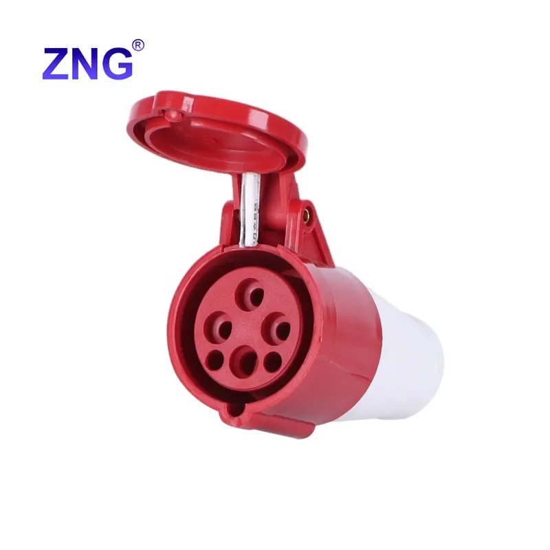 ZNG-214 IP44 16A 380V 4 Pin Mobile Industrial Socket 3P+E Power Supply Connector