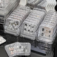 Boîte en plastique transparente très vendue pour le rangement des faux ongles, boîte de présentation carrée en acrylique transparent