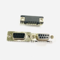Adaptateur DB9 mâle horizontal à 90 degrés, simple rangée, vert, fin et mince, connecteur PCB, emballage en boîte, Hongsheng DS003GROM