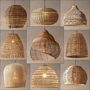 <strong>Boho</strong> Woven Lampshade Hanging Bamboo Rattan Lampshade Handmade Chandeliers Pendant <strong>Lights</strong> Custom <strong>Ceiling</strong> <strong>Lights</strong> for Living Room - Product Image 3