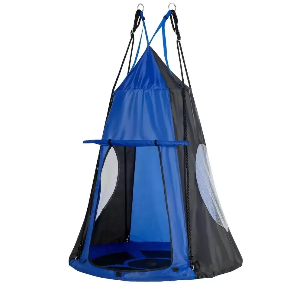 Kursi gantung anak, tempat tidur gantung ayunan Set 1-2 anak Outdoor rumah jaring nyamuk parasut tempat tidur gantung berkemah