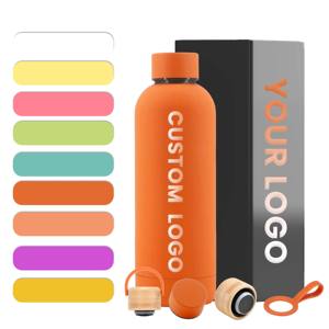 Ehunt Logotipo personalizado Botella de agua 350ml 500ml 750ml 1000ml Boca pequeña Deportes Taza de vacío de acero inoxidable Botella de bebida aislada - Product Image 4