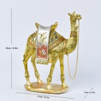 Statue de chameau en résine dorée, figurine de chameau dromedaire, sculpture d'animal du désert, décoration de table arabe, souvenir touristique, cadeau