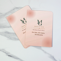 Carte d'insertion personnalisée avec logo, 350 g/m², finition mate nude, pour l'expédition, carte de remerciement esthétique personnalisée avec coins arrondis pour les produits de beauté et de soins de la peau