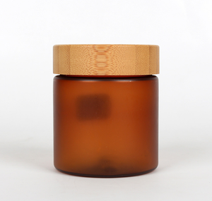 Precio al por mayor 150ml de boca ancha ámbar tapa de bambú tarros de plástico para mascotas - Product Image 3