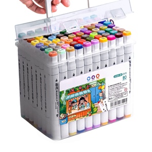 Marcadores de Arte Innovadores de Doble Punta, Pincel y Cincel, Puntas de 1-2 mm/6-7 mm, Tinta a Base de Alcohol/Agua para Artistas, Juego Premium para Colorear para Adultos - Product Image 1