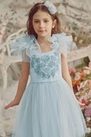 Robe Tutu TUTULAND pour Filles 100% Coton Imprimée Perles Paillettes Scintillantes Superposée Importée Demoiselle d'honneur Mariage Anniversaire