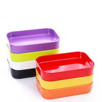 Assiettes rectangulaires en plastique et mélamine de haute qualité, incassables et colorées pour barbecue et Restaurant