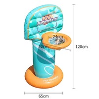 Panier de basket-ball gonflable éducatif en PVC pour enfants, fourni par l'usine, avec support de volley-ball et jeu de lancer d'anneaux pour l'extérieur, 120x65cm