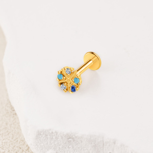 En vrac 316 acier inoxydable Labret Stud été plage série minuscule étoile de mer corail laiton haut boucle d'oreille <span class=keywords><strong>Helix</strong></span> <span class=keywords><strong>Piercing</strong></span> bijoux - Product Image 5