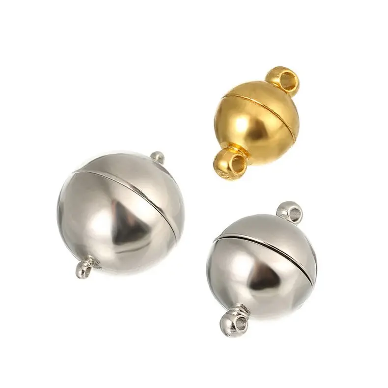 Leder Silber Armband Halskette Ball Magnet verschluss Charms für Armband Herstellung Schmuck