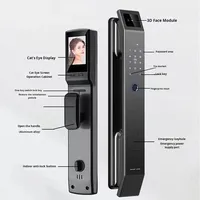 Kunci Pintu Elektronik Pintar Pengenal Wajah Tuya Sensor Rumah Sidik Jari Kata Sandi Tanpa Penyimpanan Data Model QCD-X-14