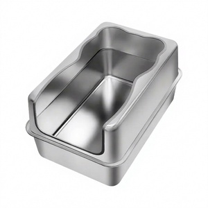 Bac à litière rectangulaire <span class=keywords><strong>double</strong></span> couche en acier inoxydable 2026, grande capacité, facile à nettoyer, compatible avec les litières à base de plantes - Product Image 1