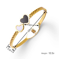 Bracelet coeur de luxe minimaliste hypoallergénique pour femme Bracelets à la mode ton or terni