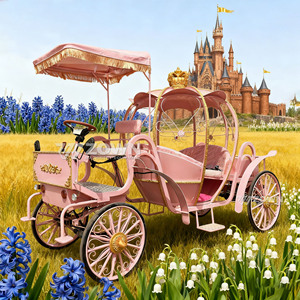 <b>Pink</b> Princess Electric Carriage With Gold Crown And <b>Canopy</b> For Special Transportation - Product Image 4