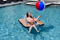 Chaise Flottante Gonflable Personnalisée en Gros, Direct Usine, avec Dossier Continu, Pompe et Sac de Transport, pour Bateau, Plage, Lac, Piscine