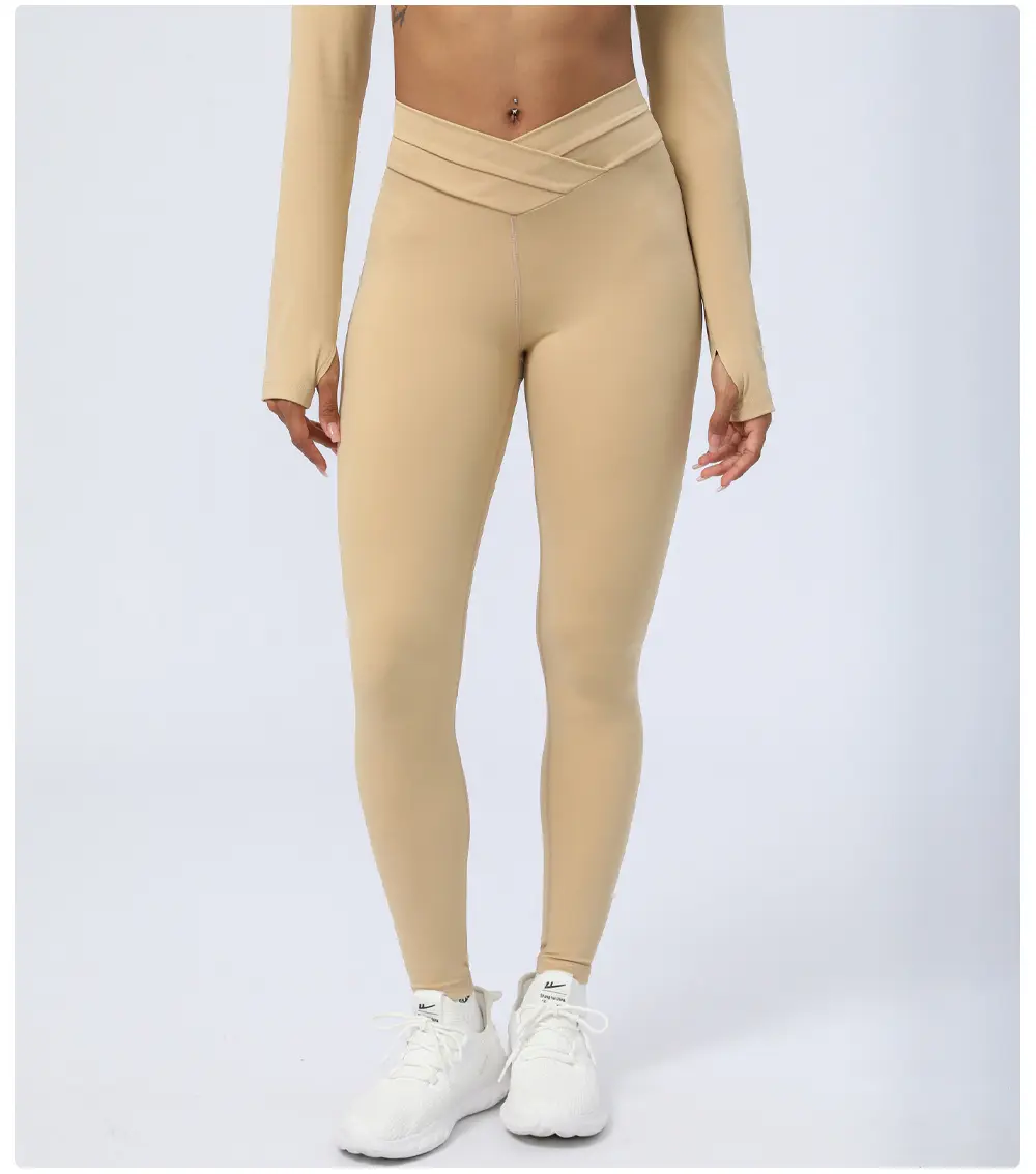 INS HOT, pantalones de Yoga de cintura alta para mujer, mallas cruzadas en forma de V, Spandex para levantar glúteos/ropa de Fitness de nailon, gimnasio, activo sólido