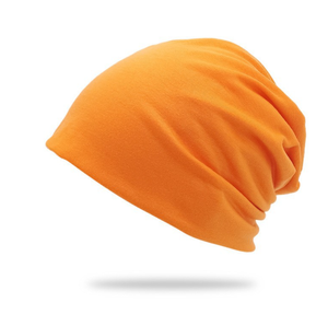 <span class=keywords><strong>Bonnet</strong></span> fin et souple en tricot, couleur unie, pour le sommeil, la chimiothérapie, en coton, style décontracté et tombant - Product Image 2