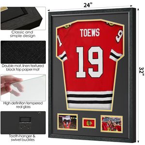 Sports Jersey Display <strong>Frame</strong> 24" X 32" Display Case for Soccer Football Baseball Hockey Souvenir T-<strong>Shirt</strong> - Product Image 4