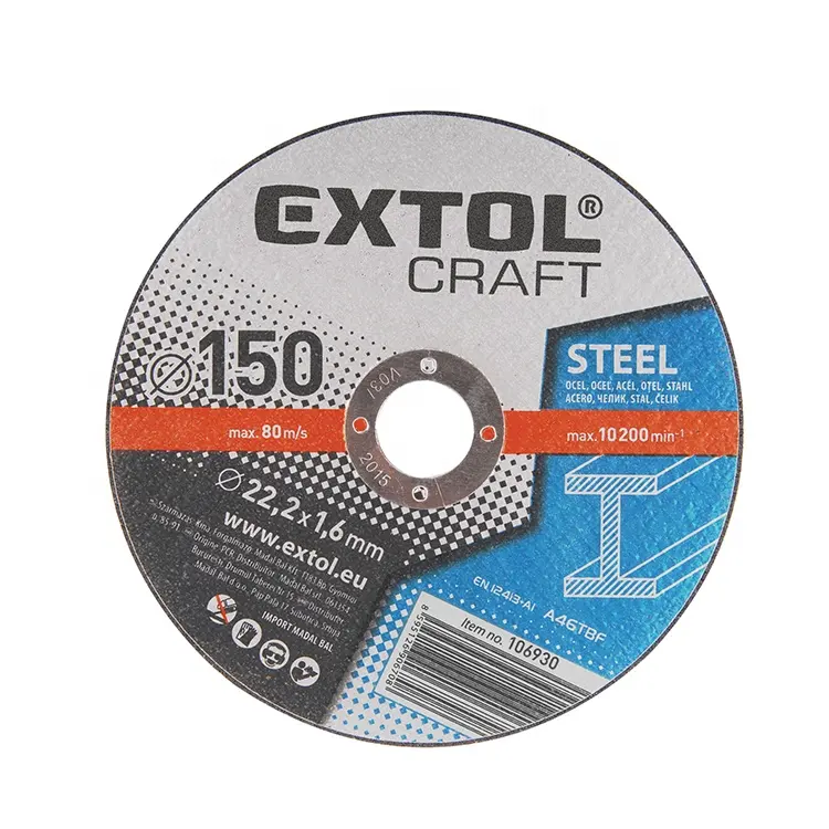 106902 EXTOL Stainless Steel Metal Abrasive Abra Grinding Cutting Disc Wheel Angle Grinder Cutting Disc