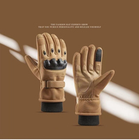 Gants d'hiver chauds en polaire épais pour l'extérieur, compatibles écran tactile, en nylon microfibre verte, pour course, sport et tactique