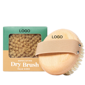 Cepillo de Baño 100% <span class=keywords><strong>Natural</strong></span> de Pelo de Cerdo, Cepillo Corporal Ovalado Largo de Madera de Bambú y Haya, Exfoliante para Piel Seca para Adultos - Product Image 1