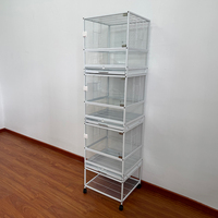 Cage à oiseaux pour perroquets avec base à roulettes et verre trempé, pour éleveurs de perroquets et canaris, pack économique