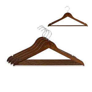 Móc treo quần áo bằng gỗ treo nóng bán moq thấp biểu tượng tùy chỉnh tiết kiệm không gian màu cổ gỗ carton sắt biểu tượng tùy chỉnh