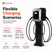 Chargeur EV StarCharge Saturn à double port OCPP pour stations de recharge connectées en réseau, destinées aux parkings commerciaux évoluables