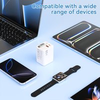 Chargeur mural rapide 65W avec câble Type-C rétractable intégré, prise UK/US/WU/AU pour Xiaomi iPhone Samsung Android en promotion